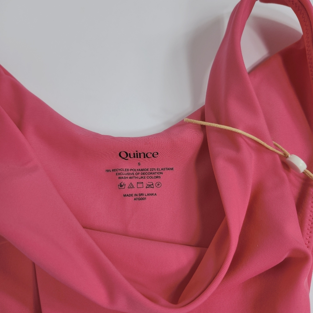 Quince Italian High Leg Bikini Bottom Small Pink Swimwear Beach NEW NWT - Picture 3 of 6